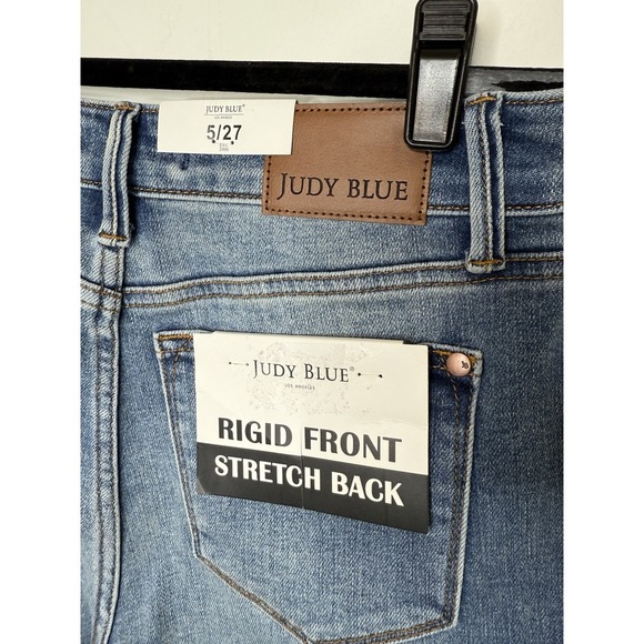 NWT Judy‎ Blue Jeans 5/27 Rigid Magic Boyfriend Fit Stretch Mid Rise Medium Raw - Picture 10 of 11